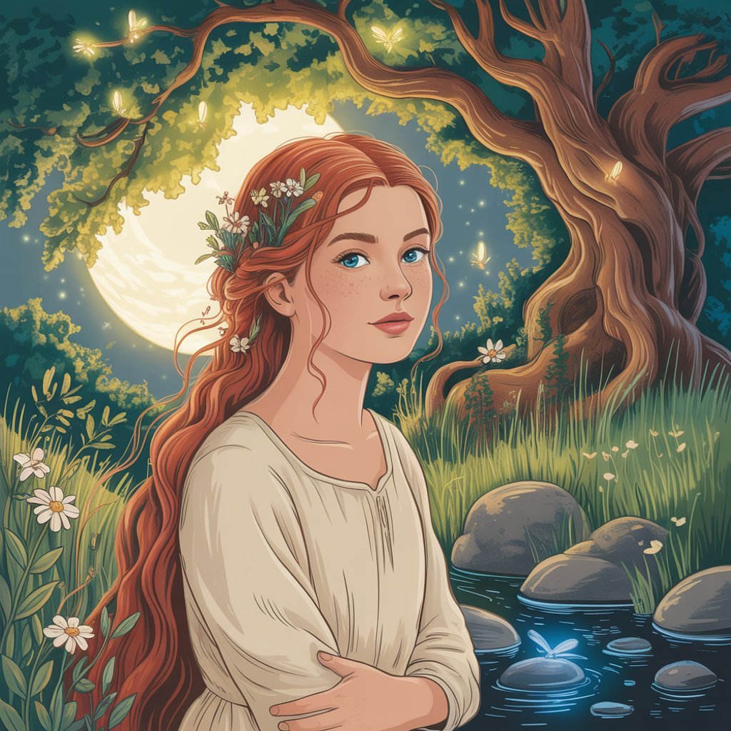 folklore style storytelling and cultural motifs illustration
