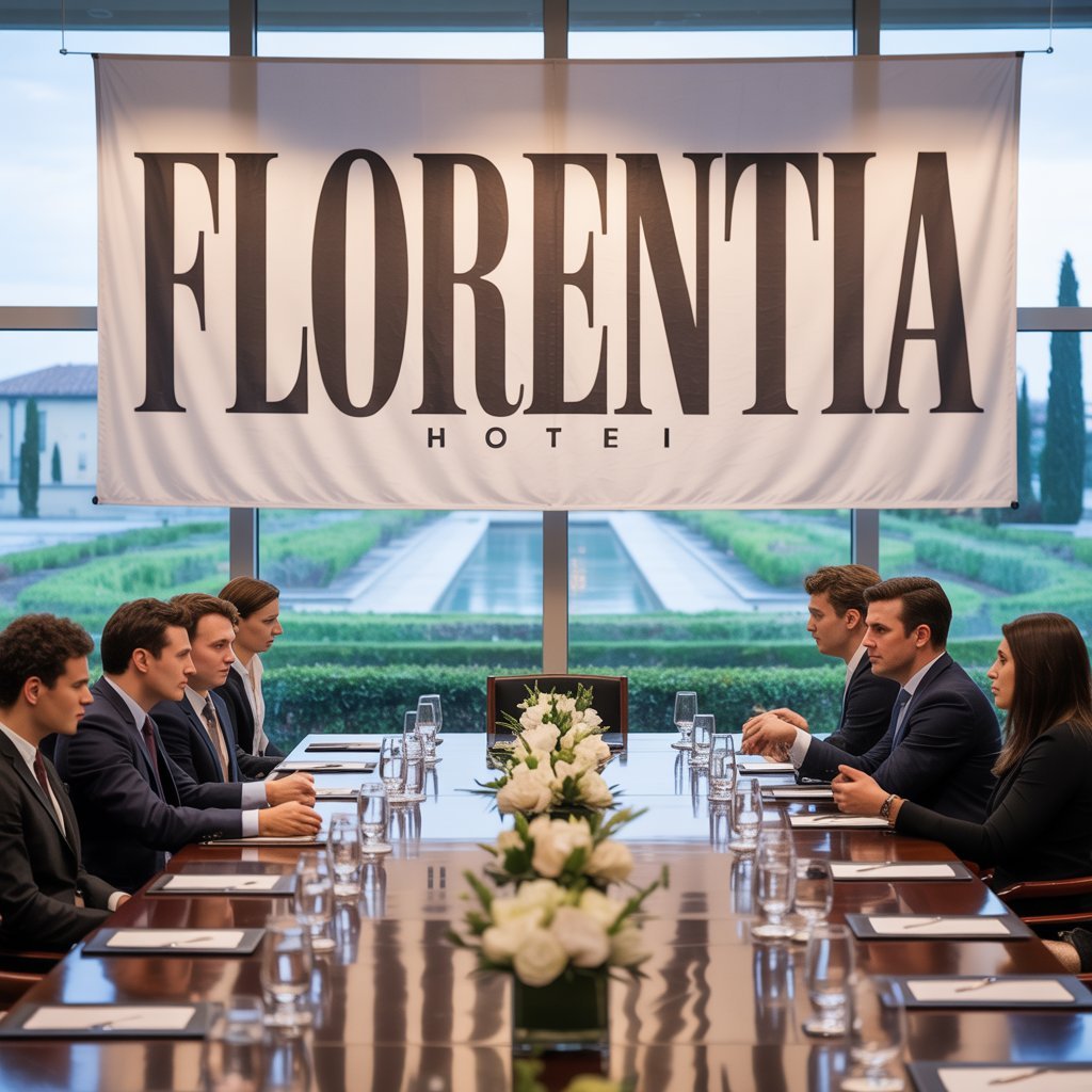 Conference Florentia Hotel meeting room setup with modern amenities
